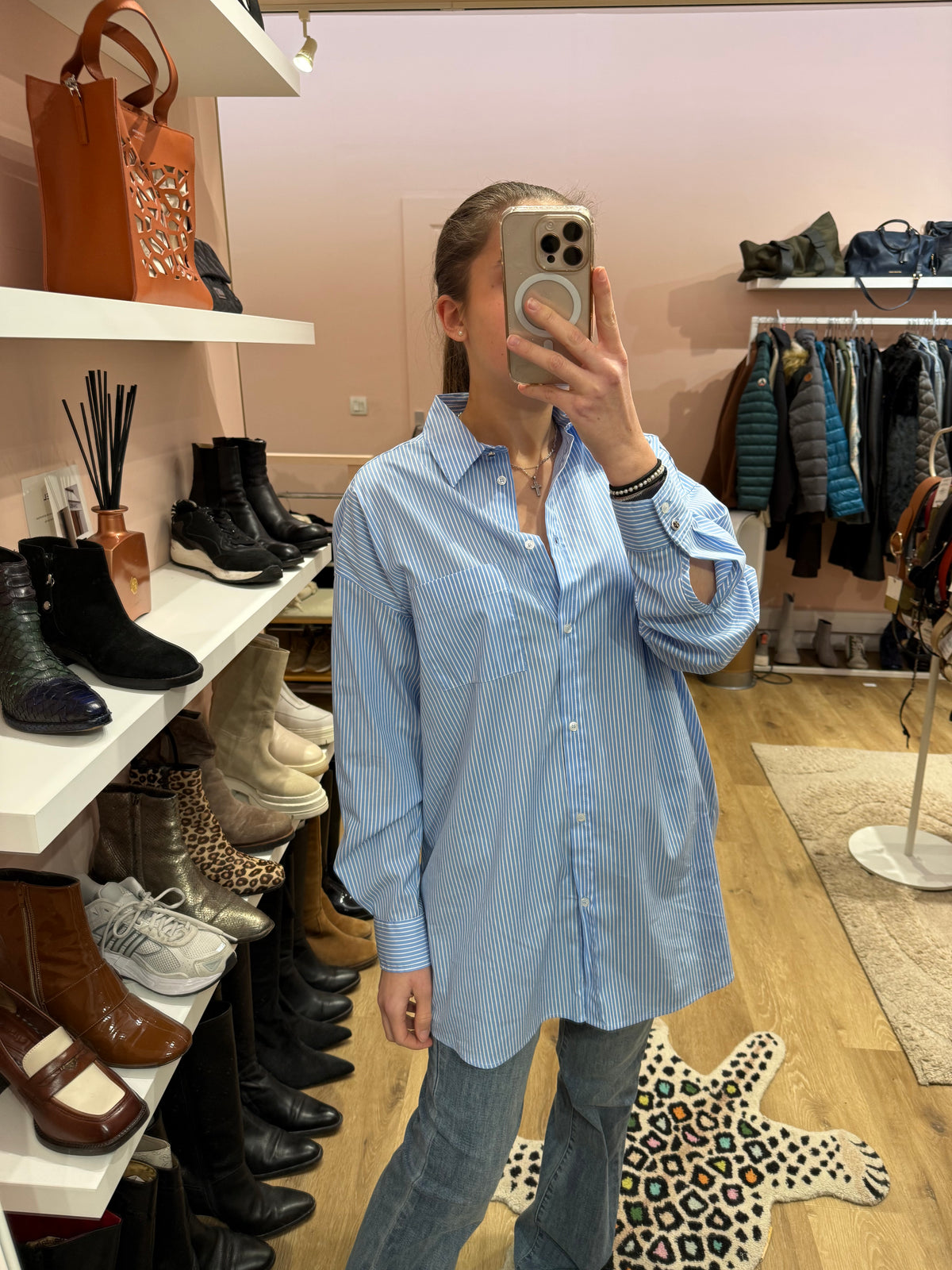 Chemise ikks bleu & blanc XS neuve