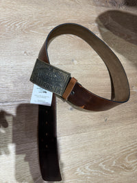 Ceinture marron vintage grosse boucle
