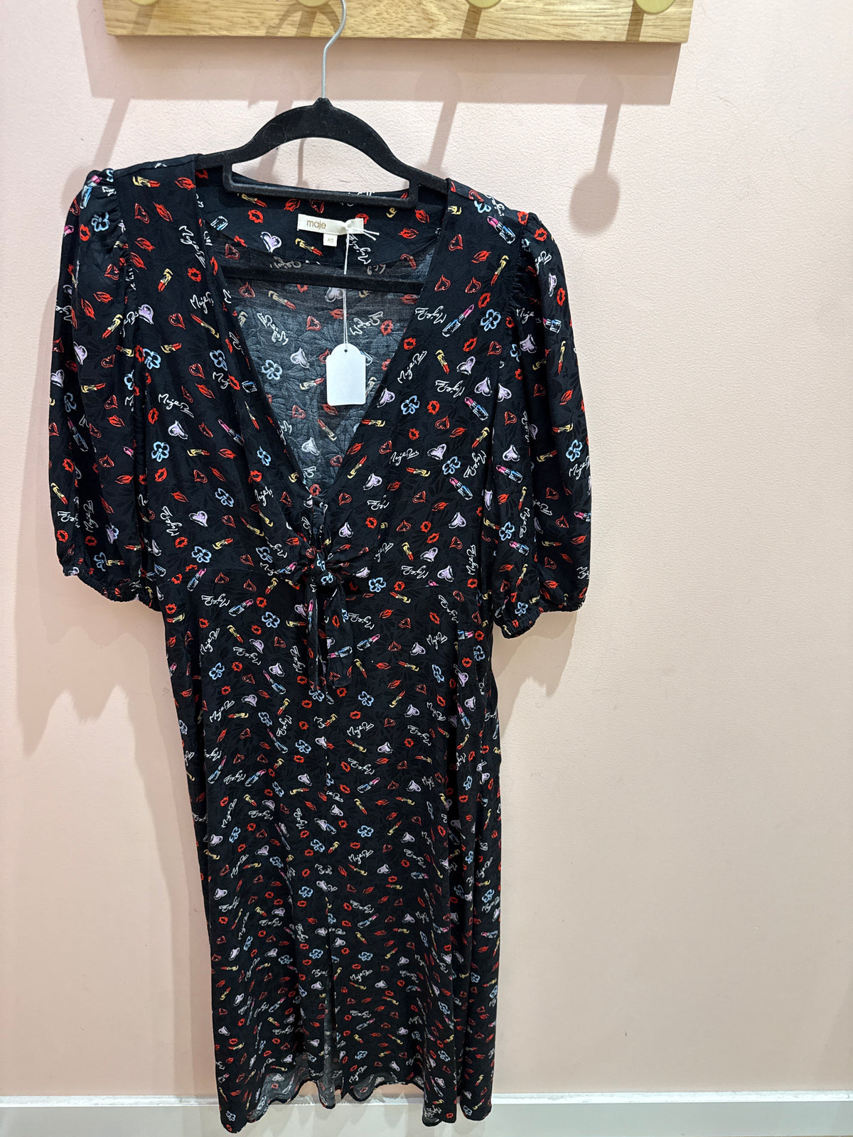 Robe Maje Noir et rouge T.40