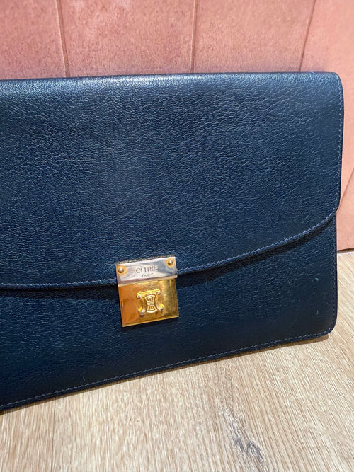 Pochette Céline vintage bleu marine