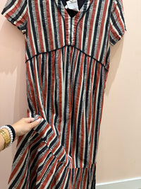 Robe longue MKT rouge et noir T.42