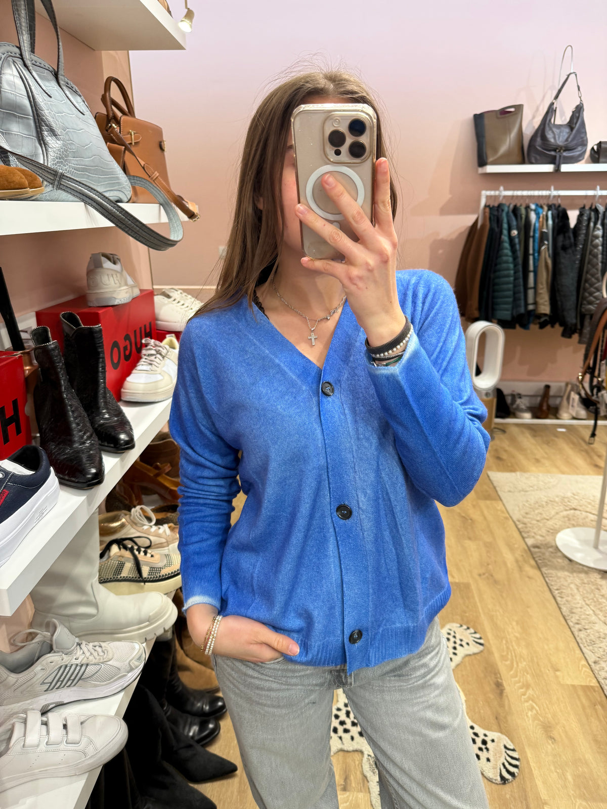 Gilet bleu Gran Sasso T.L cachemire