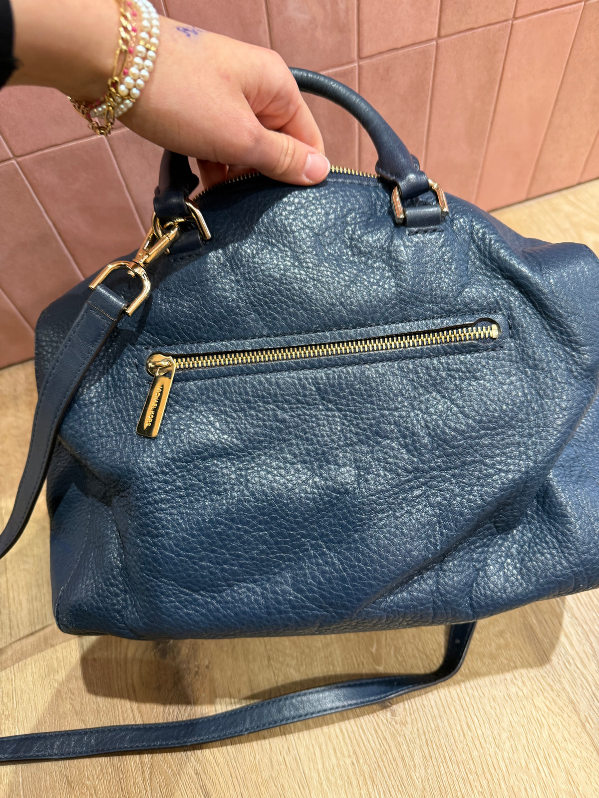 Sac bleu cuir Michael Kors