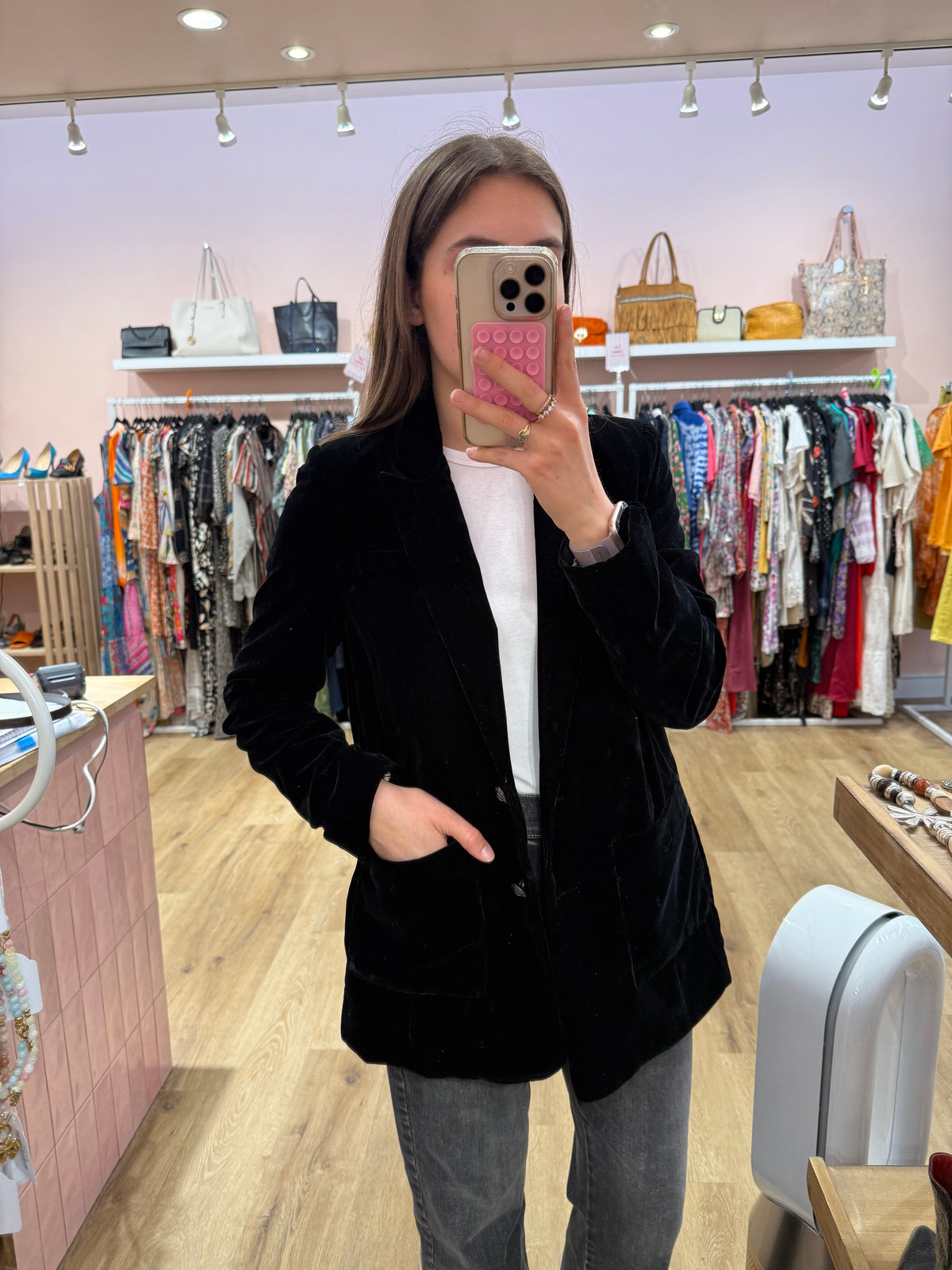 Blazer ikks noir velours épais T.36 04/06