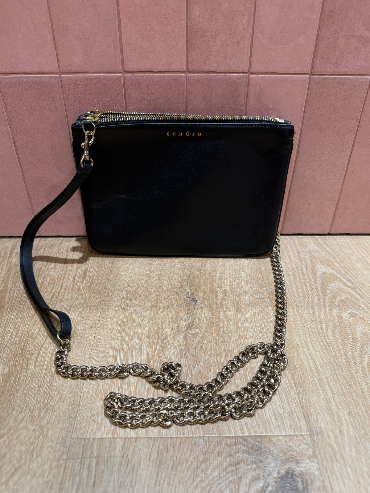 sac noir Sandro 29/09 cuir