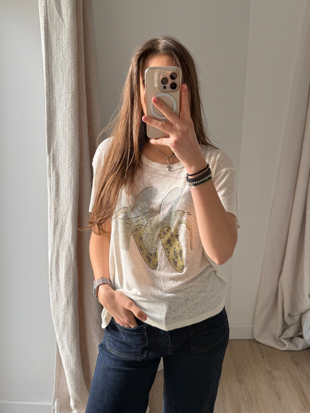 T-shirt blanc Zadig & Voltaire logo doré T.S/M
