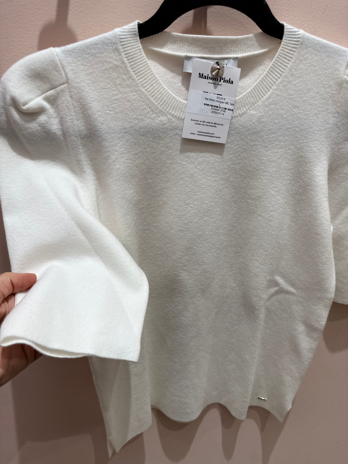 top blanc morgan MC Taille L