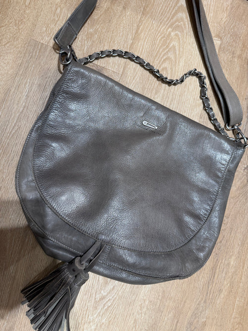Sac ikks en cuir gris