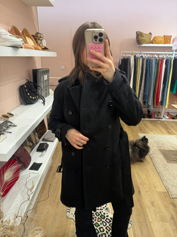 Burberry Manteau noir T.34 20/07