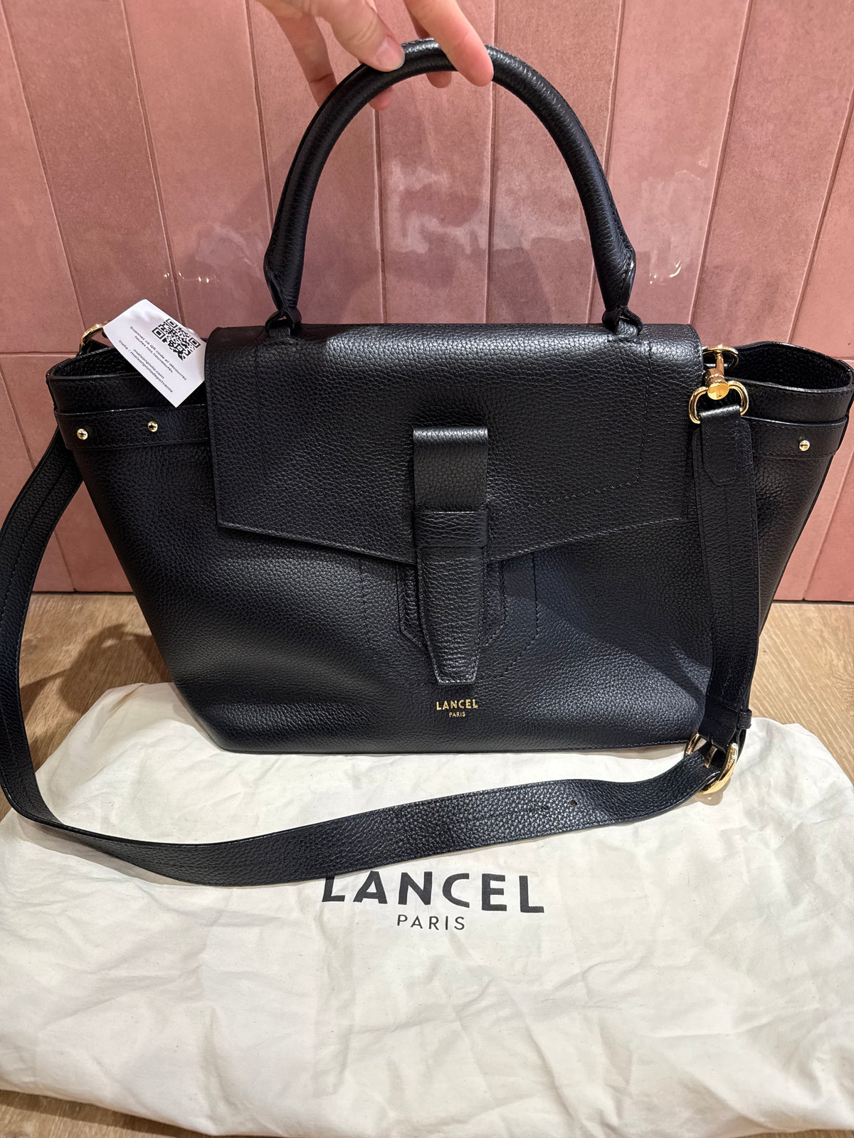 Sac en cuir Lancel noir