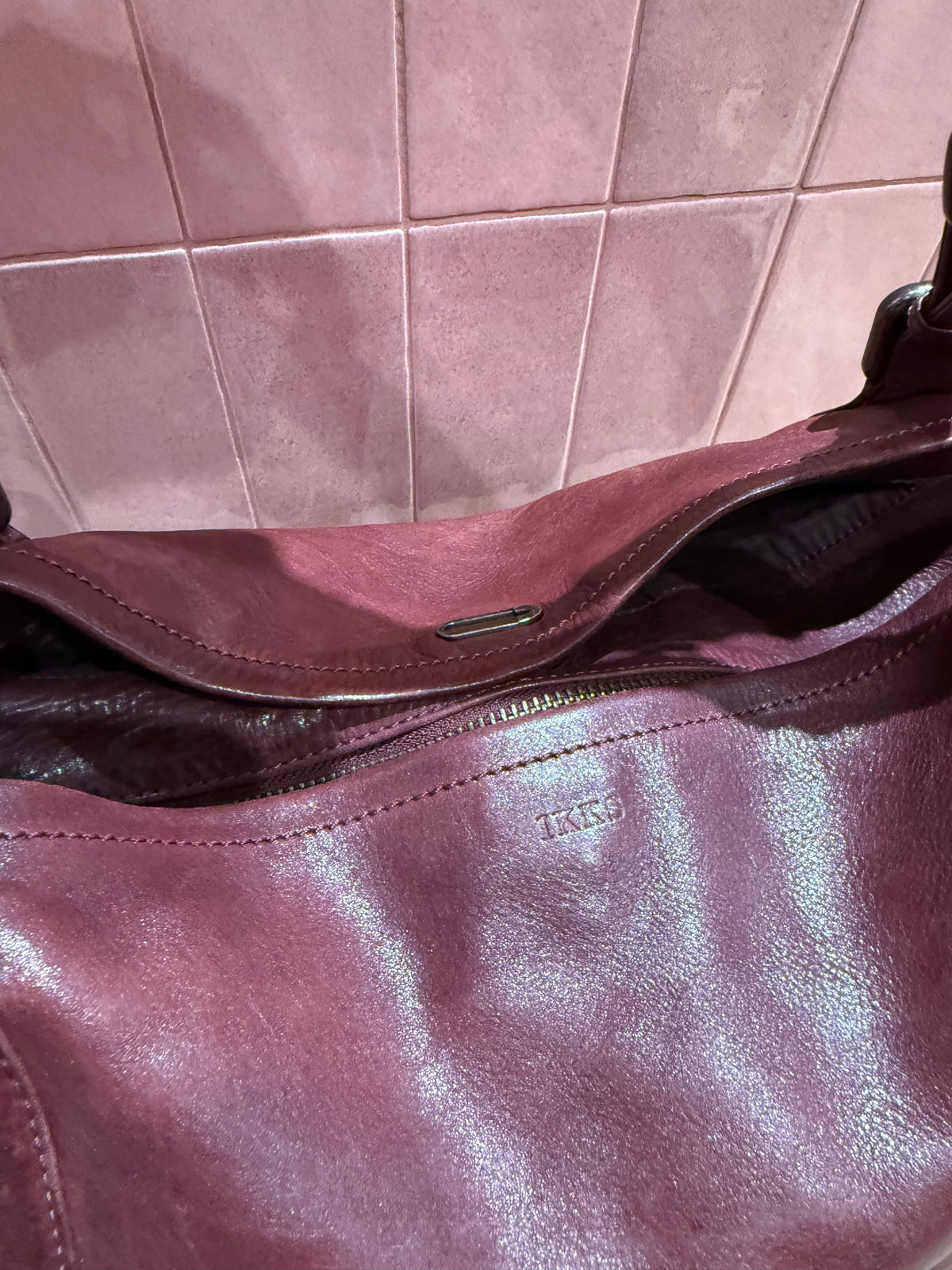 Sac IKKS bordeaux cabas cuir TU