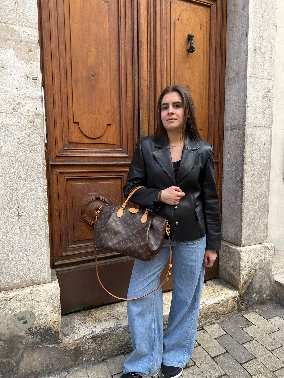 veste blazer noir en cuir lola Taille 38/40