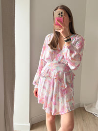 Robe Iro rose et verte T.S