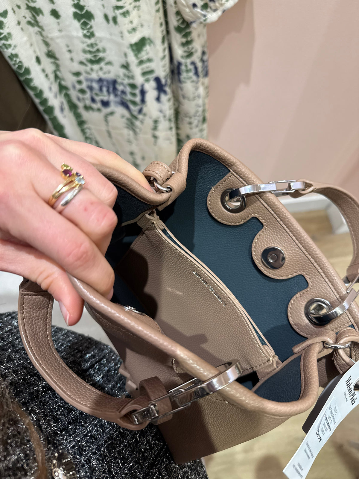 Sac Emporio Armani taupe cuir TU