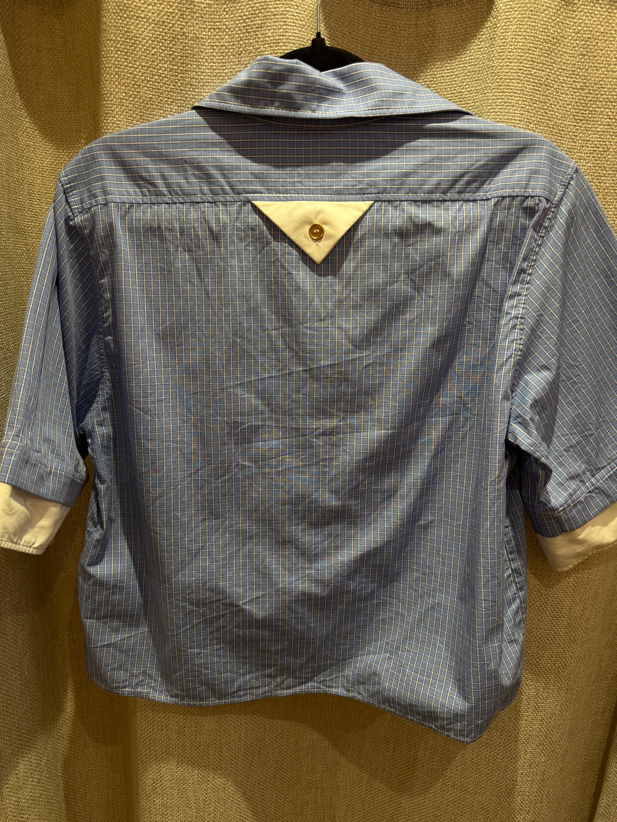 Chemise courte bleue à carreaux Sandro T.S 20/09