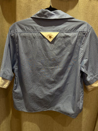 Chemise courte bleue à carreaux Sandro T.S 20/09