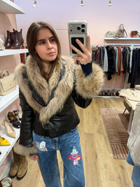 Veste en cuir fourrure T.36 Rizal 19/09