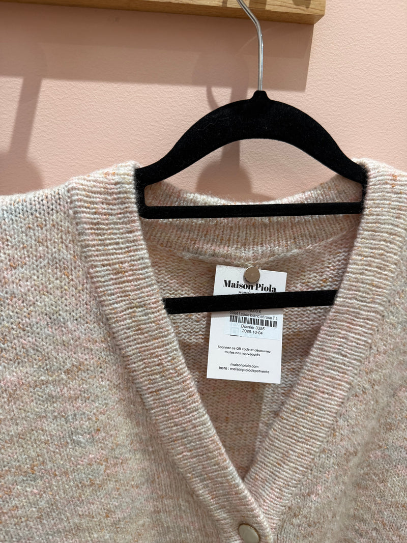 Gilet I.code blanc et rose T.L