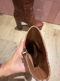 Bottines à talons marron croco Paris Texas T.39 15/09