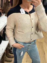 Gilet beige et bleu marine Rodier T.M 22/10