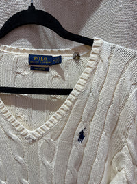 Pull coton Ralph Lauren logo bleu marine T.M 29/09