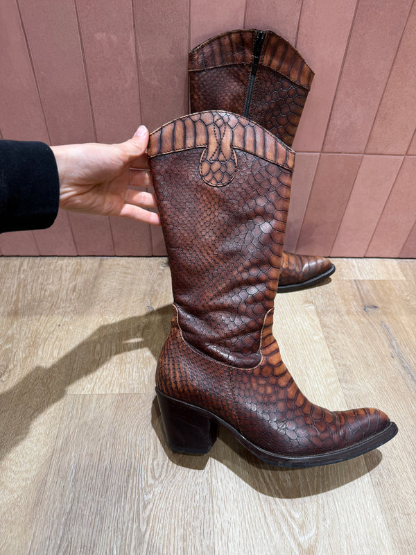 Bottes marron Donna serpent