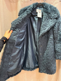 Manteau vert canard fausse fourrure Claudie Pierlot T.38