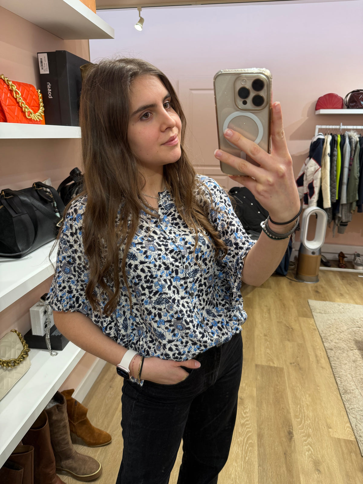 Blouse bleue & noire Zadig & Voltaire