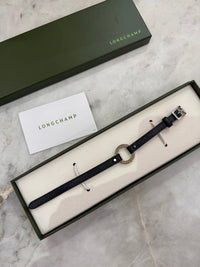 Bracelet noir en cuir Longchamp