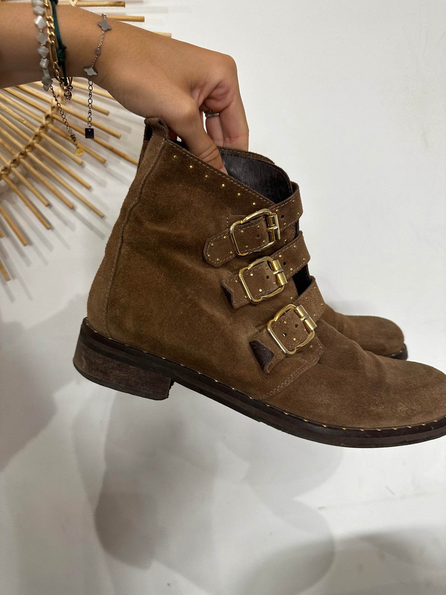 Bottines camel minelli daim cuir T.39