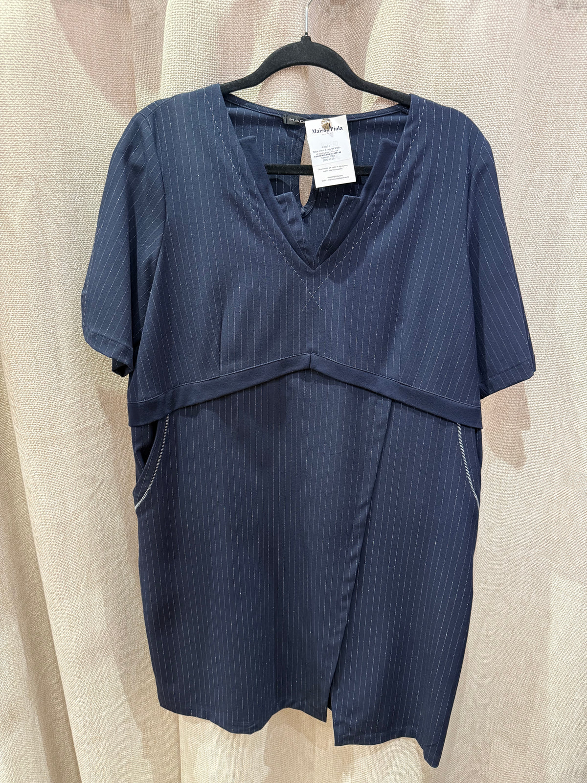 Veste bleu marine à rayures Mado T.46