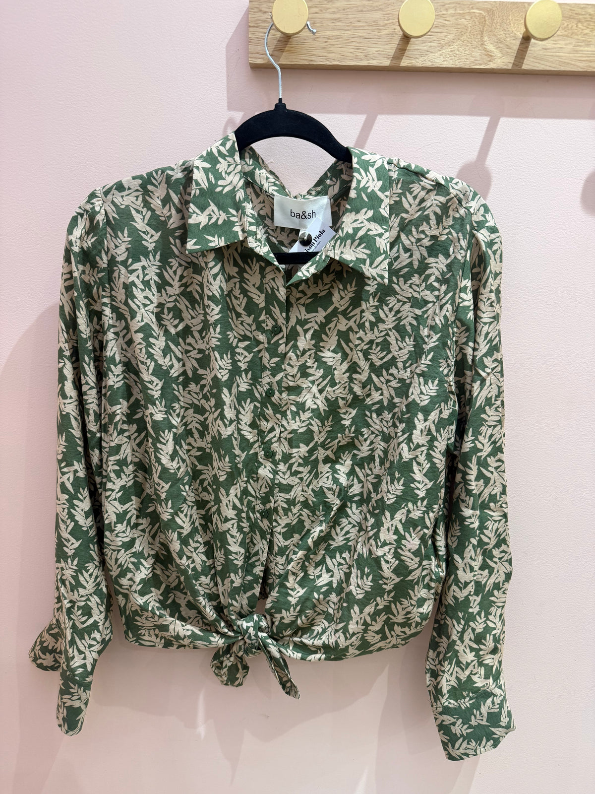 Ba&sh Chemise Beige et verte T.M/L
