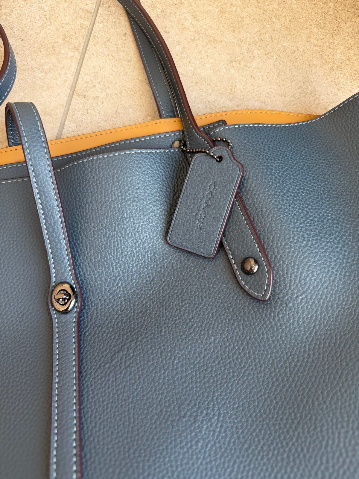 Sac coach en cuir bleu 16/08