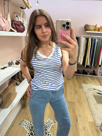 Top bleu et blanc HOD T.36 01/07