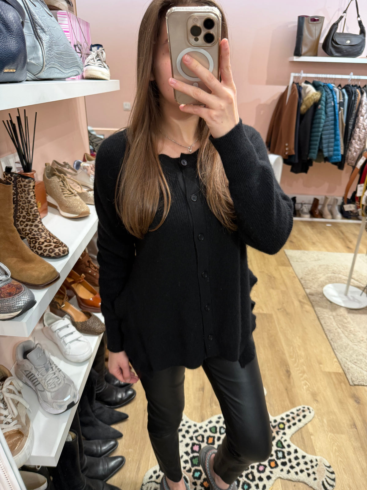 Gilet noir Berenice 100% cachemire T.M