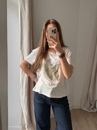 T-shirt blanc Zadig & Voltaire logo doré T.S/M