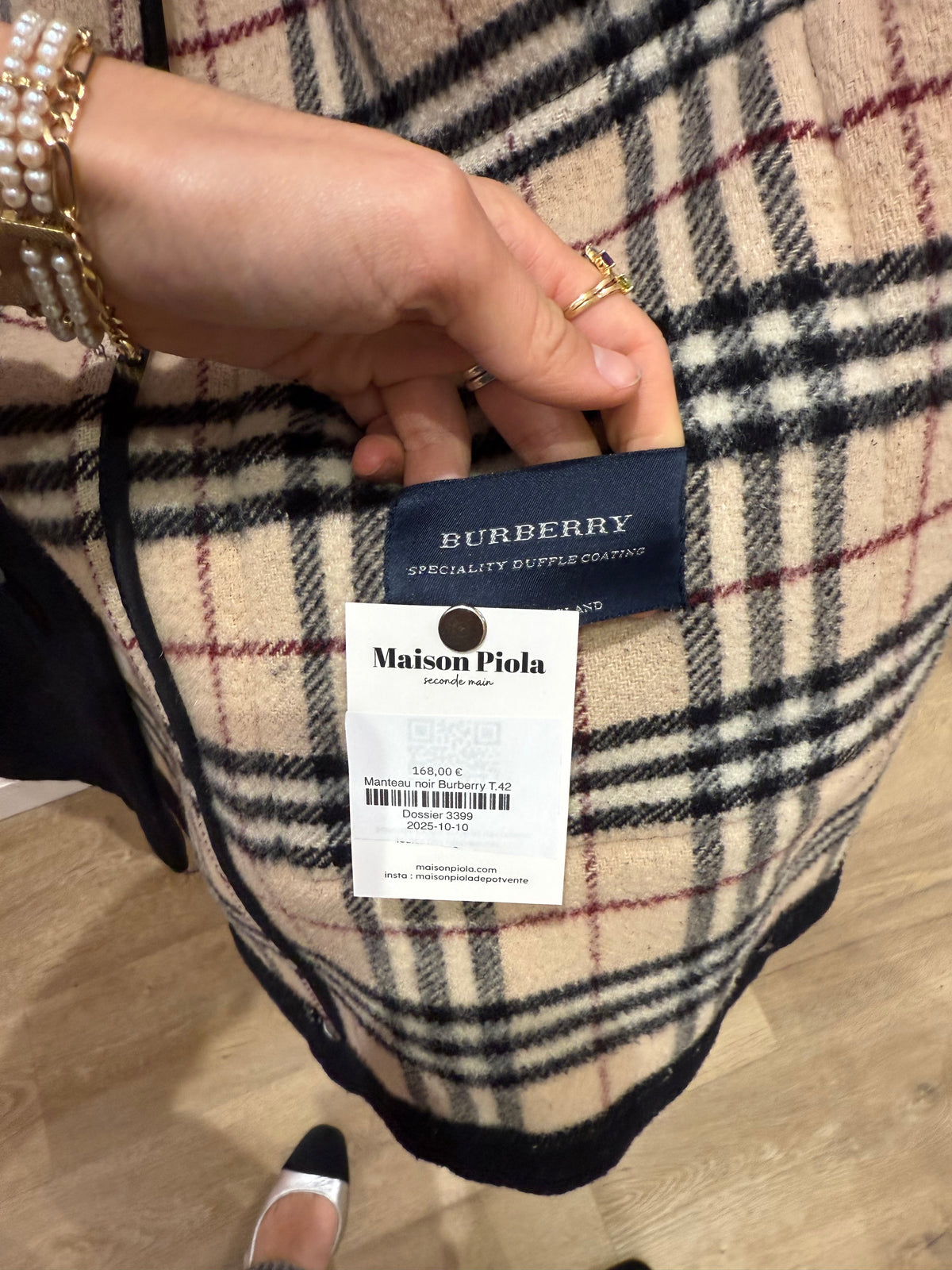 Manteau noir Burberry T.42