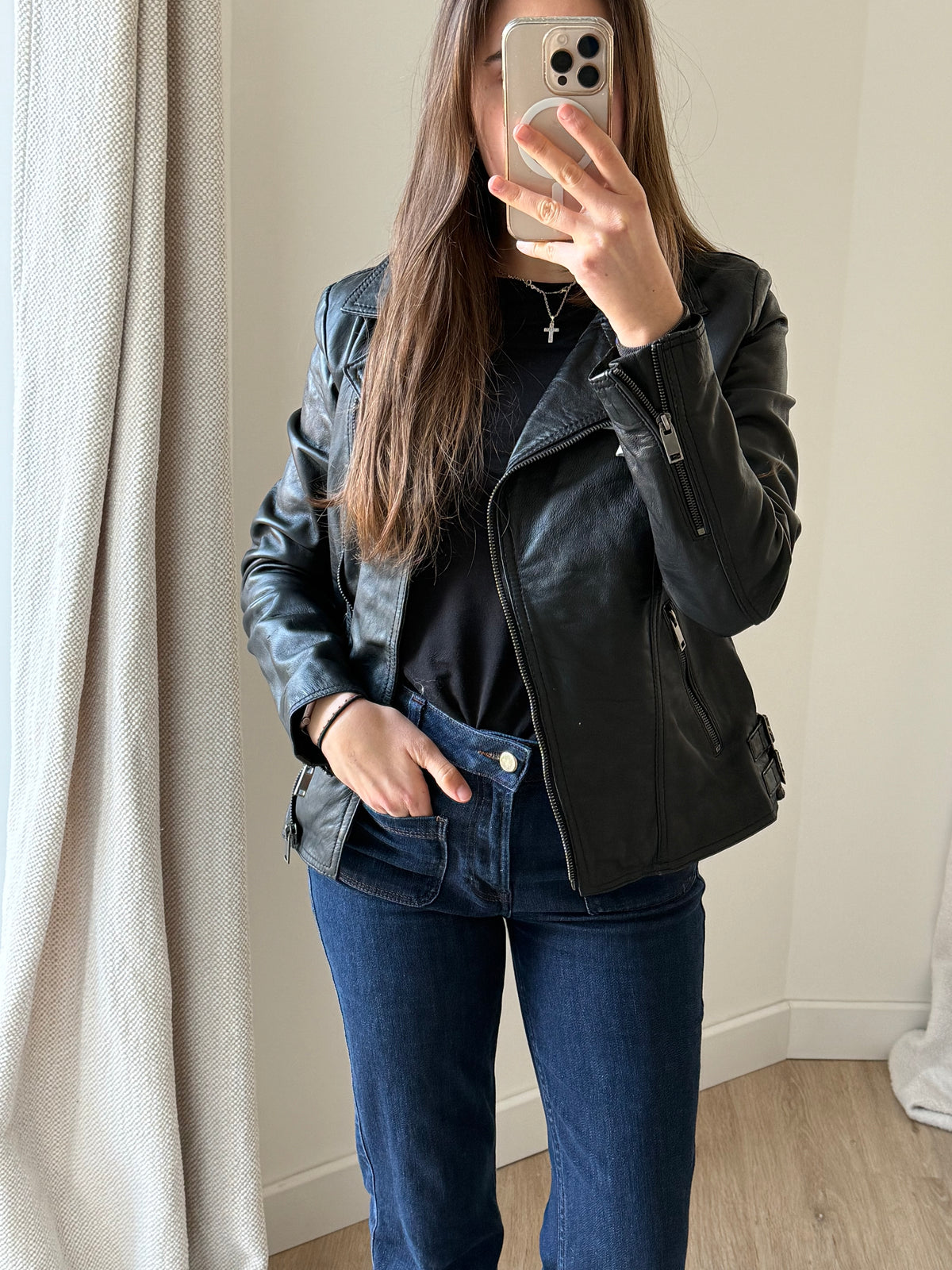 Veste perfecto en cuir T.m