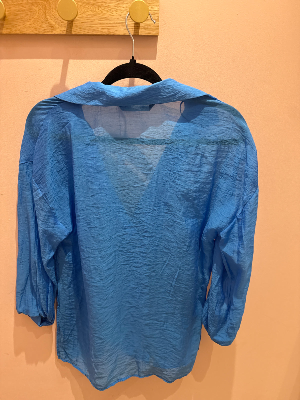 Chemise bleu roi transparente Zara