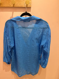 Chemise bleu roi transparente Zara