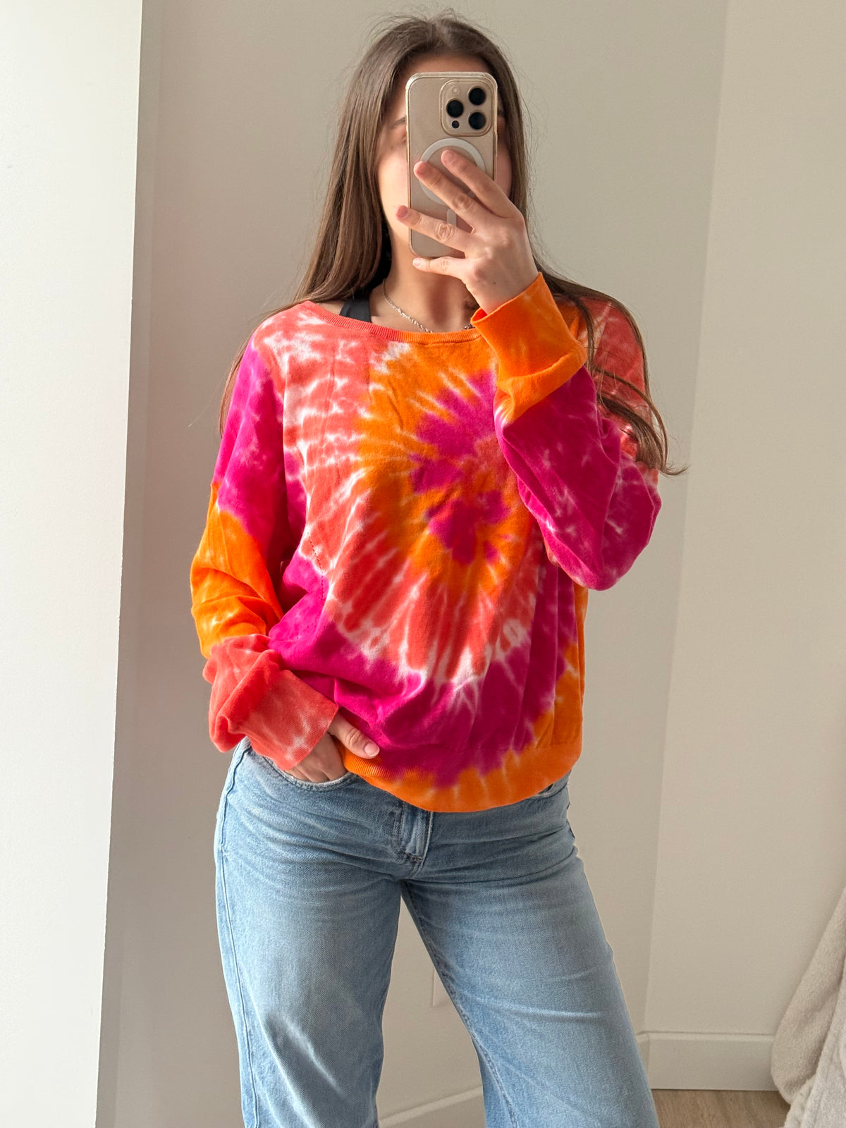 Pull Freeman Porter Rose & orange T.XL