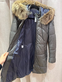 Manteau en cuir ventcouvert T.38