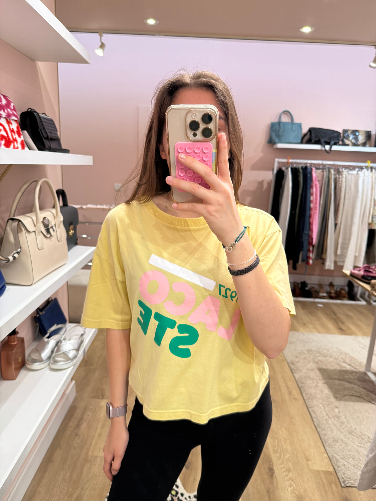 T-shirt jaune Lacoste - jaune - T.38 31/05