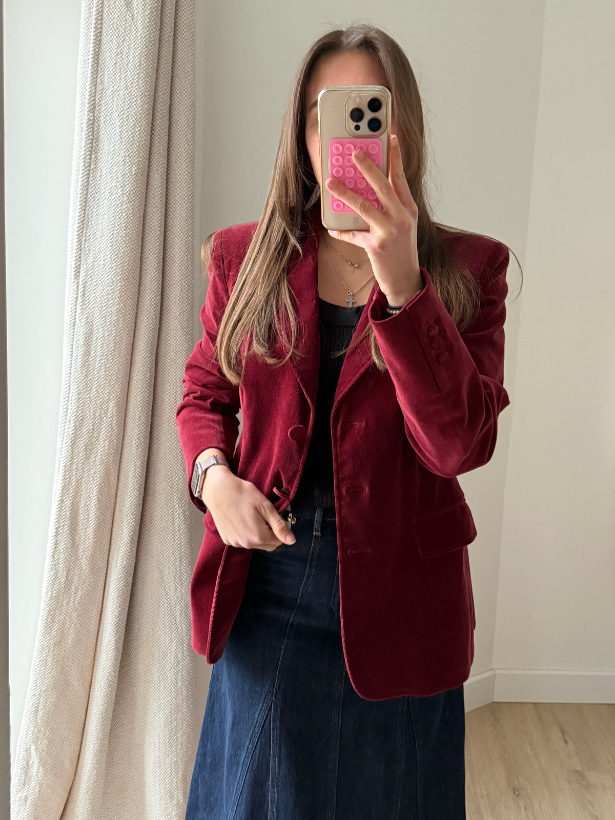 Blazer rouge en velours Moschino T.38