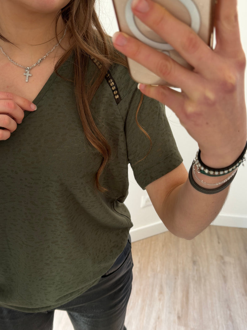 One Step - T-shirt vert MC - T.XL