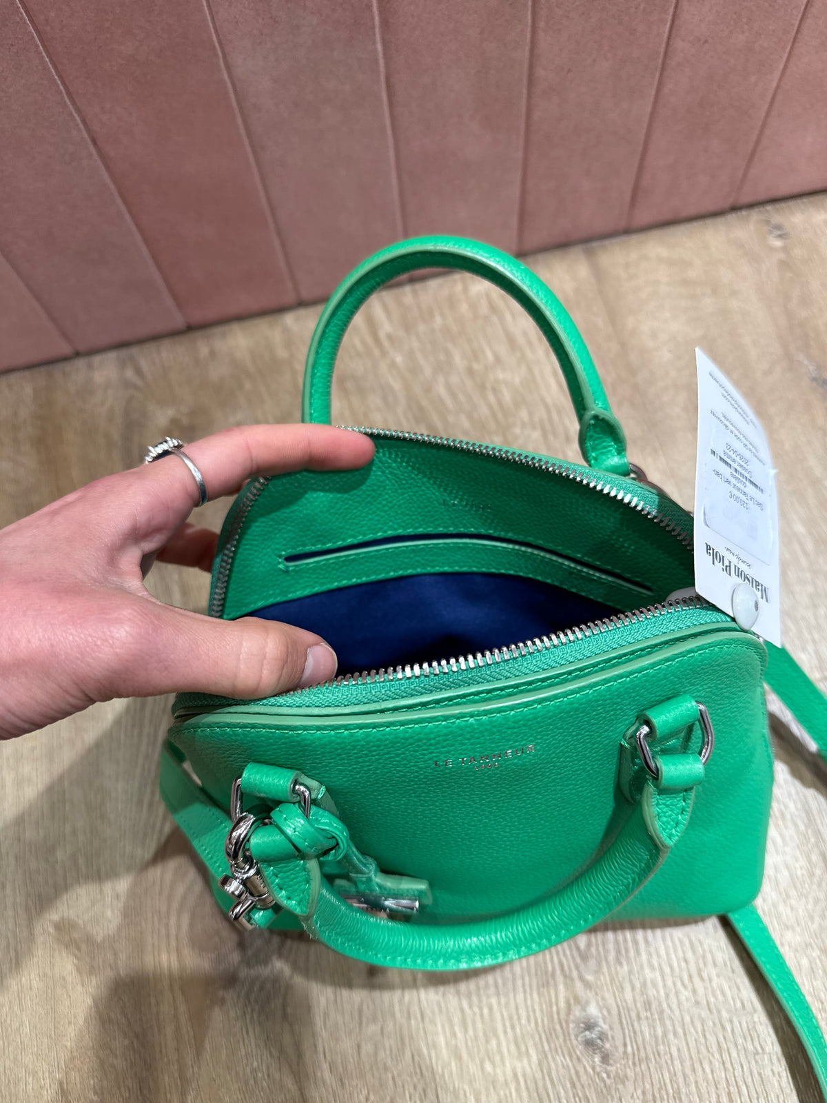 Sac Le Tanneur vert bandoulière