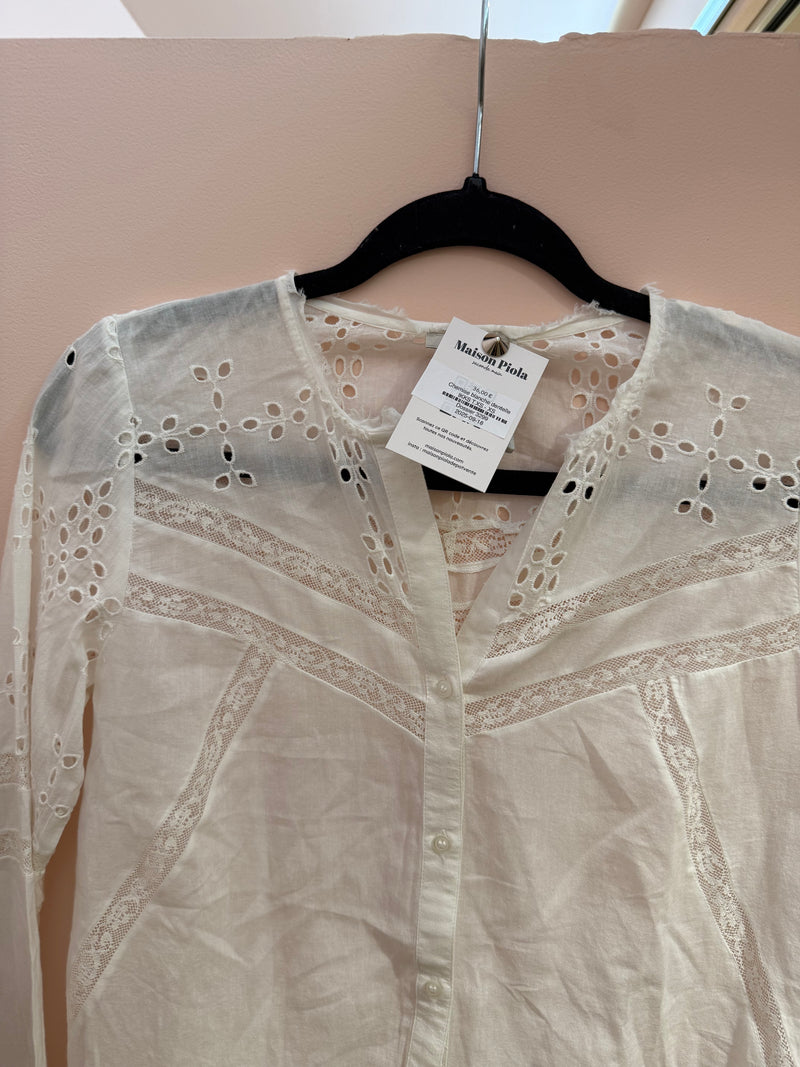 Chemise blanche dentelle IKKS T.XS
