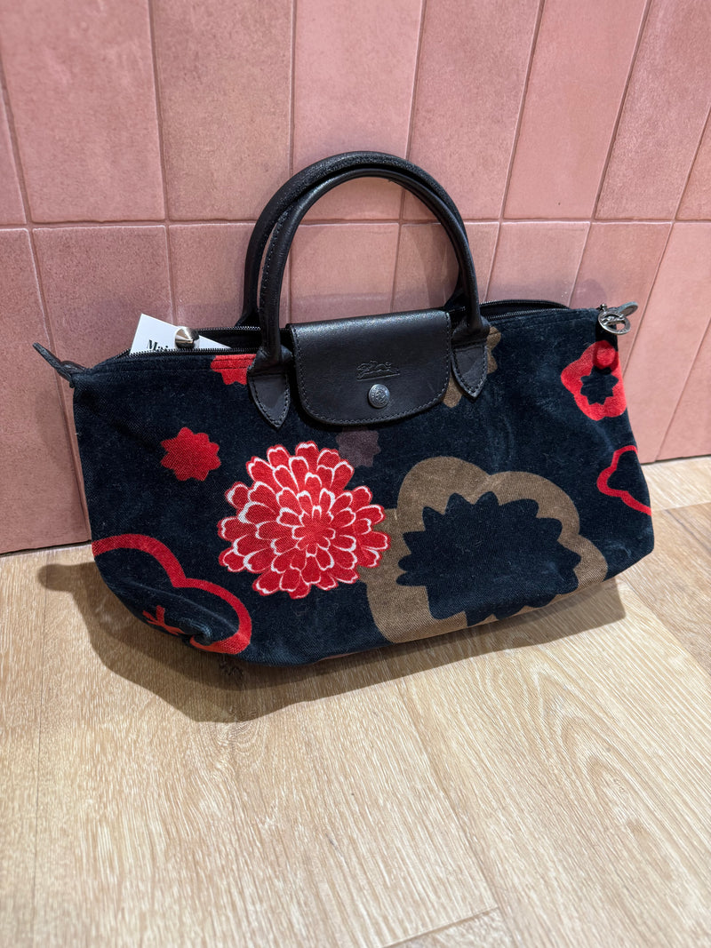 Sac - Longchamp - Noir et bleu velours - T.TU