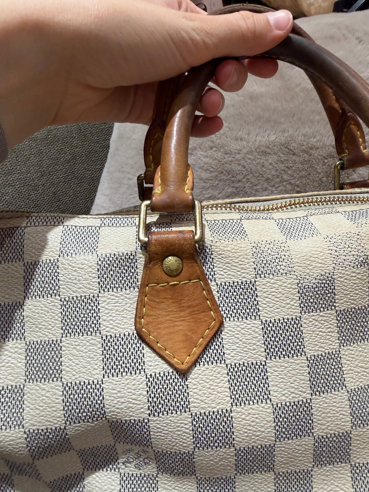 Sac speedy Louis Vuitton 35  18/08 damier azur