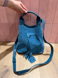 Gérard Darel sac bleu canard daim 02/09